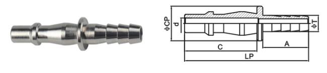 Single Shut - Off Pneumatic Quick Connect Coupling LSQ-19 Rectus 19KA In Brass 5