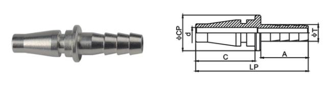 Nickle Plated Pneumatic Quick Connect Coupling In Brass LSQ-17 Rectus 17KA 5