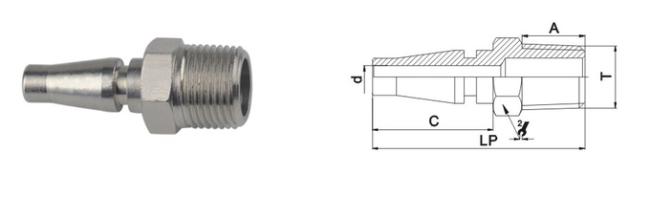 Nickle Plated Pneumatic Quick Connect Coupling In Brass LSQ-17 Rectus 17KA 1