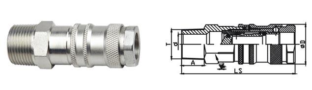 Reusable Pneumatic Air Connectors , 1.6 Mpa High Pressure Quick Connect Coupling 0