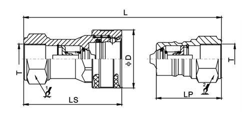 Agricultural Machinery Quick Disconnect Hydraulic Couplers LSQ-TG ISO A Chrome Three 0