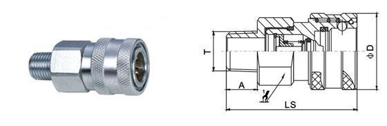 Small Size Hydraulic Quick Connect Couplings , LSQ-S3 Quick Release Hydraulic Connectors 1