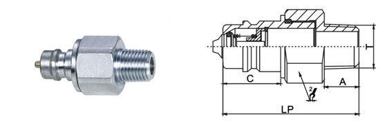 Small Size Hydraulic Quick Connect Couplings , LSQ-S3 Quick Release Hydraulic Connectors 2