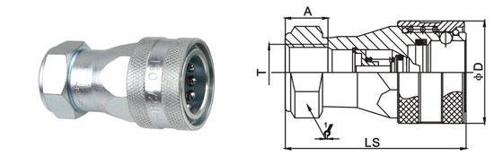 LSQ-S6 Hydraulic Quick Action Couplings Carbon Steel 1/4'' - 1'' Size 1