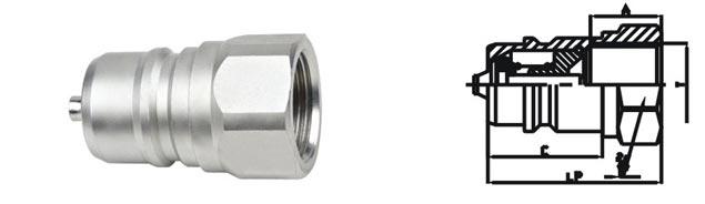 Carbon Steel Hydraulic Quick Connect Couplings , LSQ-ISOA Hydraulic Quick Disconnect Fittings 2
