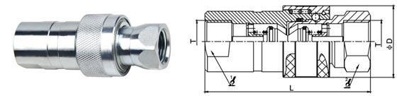 Single Handed Operation Hydraulic Connectors Fittings LSQ-PK NPTF Thread 3