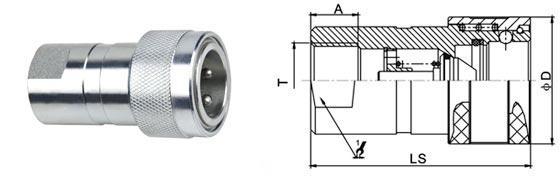 Single Handed Operation Hydraulic Connectors Fittings LSQ-PK NPTF Thread 1