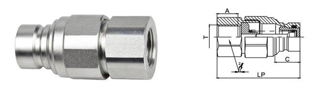 ISO 16028 Flush Face Hydraulic Quick Couplers , LSQ-FFY Flat Face Quick Couplers 2