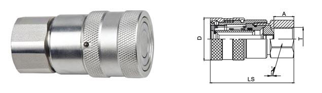 ISO 16028 Flush Face Hydraulic Quick Couplers , LSQ-FFY Flat Face Quick Couplers 1