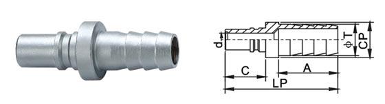 1.0 MPa Pneumatic Quick Disconnect Couplings , Medium Type Quick Connect Coupling 3