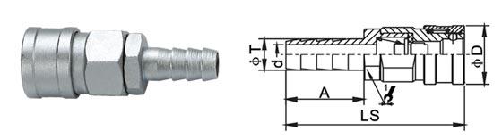 1.0 MPa Pneumatic Quick Disconnect Couplings , Medium Type Quick Connect Coupling 0