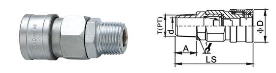 1.0 MPa Pneumatic Quick Disconnect Couplings , Medium Type Quick Connect Coupling 2