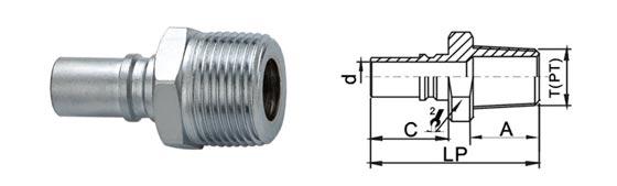 1.0 MPa Pneumatic Quick Disconnect Couplings , Medium Type Quick Connect Coupling 5