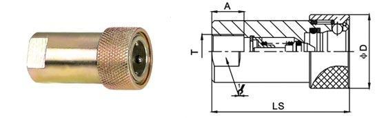 Carbon Steel Quick Connect Hydraulic Fittings LSQ-S7 Prevent Uncoupled Leakage 1