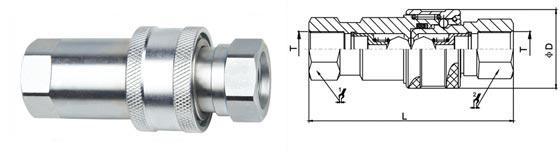 Ball Valve Type Hydraulic Quick Connect Couplings , LSQ-S4 Quick Disconnect Hydraulic 3