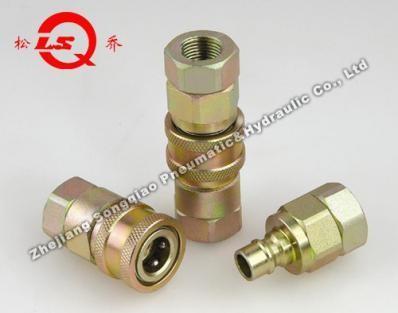 China Chrome Three Hydraulic Quick Connect Couplings , LSQ-S9 Close Type Quick Disconnect Coupling Te koop