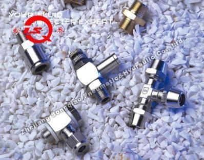 Quality Adjustable Speed Push Lock Fittings Pneumatic JTS Nickle Plated In Brass for sale