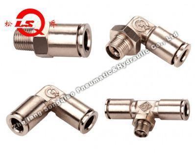 China Easy To Assemble Pneumatic Couplings Fittings JKH Push In Type Nickle Plated for sale