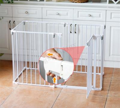 China Multiscene White Foldable Baby Playpen Extendable With Automatic Lock for sale