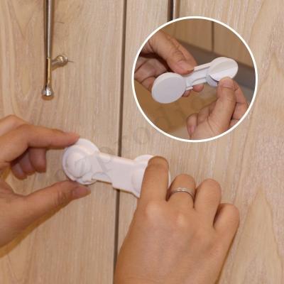China One Hand Operation Baby Safety Lock Plastic Cabient Drawer Lock for sale