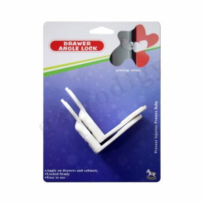 China Self Adhesive Baby Safety Lock Plastic L Shape Cabinet Drawer Latches ABS for sale