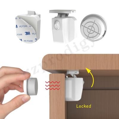 China Prevent The Baby From Opening Hidden Adhesive Magnetic Cupboard Lock for sale