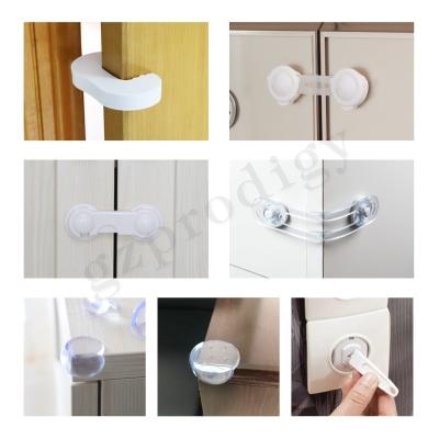 China Prodigy Sturdy Adhesive Childproof Drawer Locks Practical Transparent Color for sale