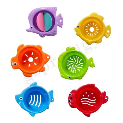 Cina 6 pezzi giocattoli impilabili in plastica educativi altri prodotti per bambini impilabili galleggianti in vendita