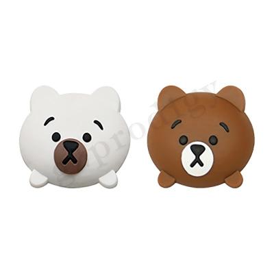 China Lovely Cartoon Bear Plastic Door Wedge Soft Adhesive Wall Mounted Door Stop for sale
