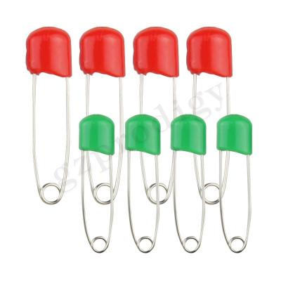 China Baby Carbon Steel Decorative Safety Pins Green And Yellow color for sale