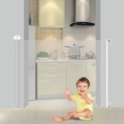 China Retractable Baby And Pet Stair Mesh Safety Gate Kids Safety Barrier for sale