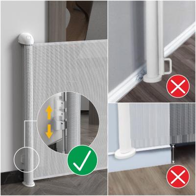 China Easy Install Mesh Retractable Baby Gate Pet Safety Door Gate Baby Barrier for sale