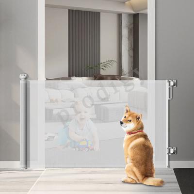 China Retractable Baby Gate Extra Wide Safety Kids Or Pets Gate Mesh Safety Dog Gate for sale
