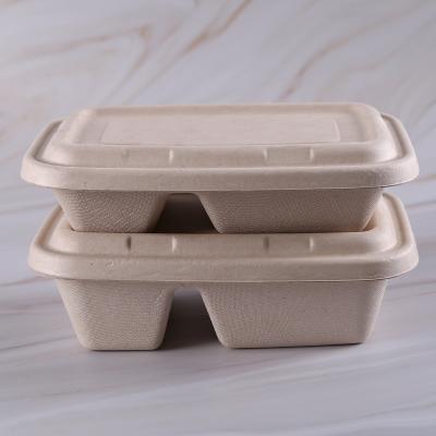 China 1000ml Embossing Biodegradable Pulp Food Containers Microwavable for sale