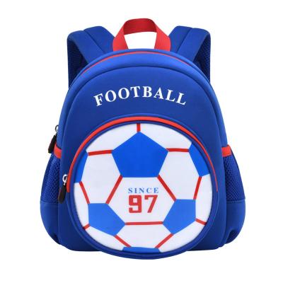 China Blue 3D Football Backpack / Cute Cartoon Knapsack For Boys for sale