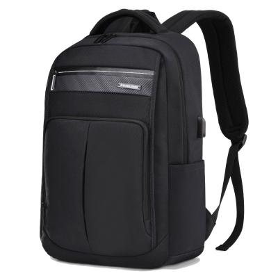 China 15.6inch Business Laptop Backpack USB Charging Black Leather Laptop Bag for sale