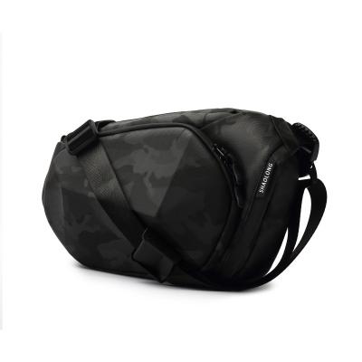China Waterproof Chest Fashion Fanny Pack Black Anti Theft Crossbody Bag Oxford Sling Bags for sale