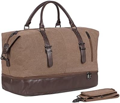China Canvas Waterproof Weekender Bag Overnight Totes Rolling Duffel Bag for sale