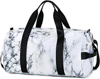 China Marble White Sports Duffle Bags For Men Women Casual 800g for sale