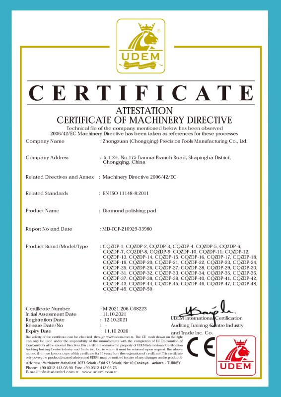 CE - Zhongzuan (Chongqing ) Precision Tools Manufacturing Co., Ltd.