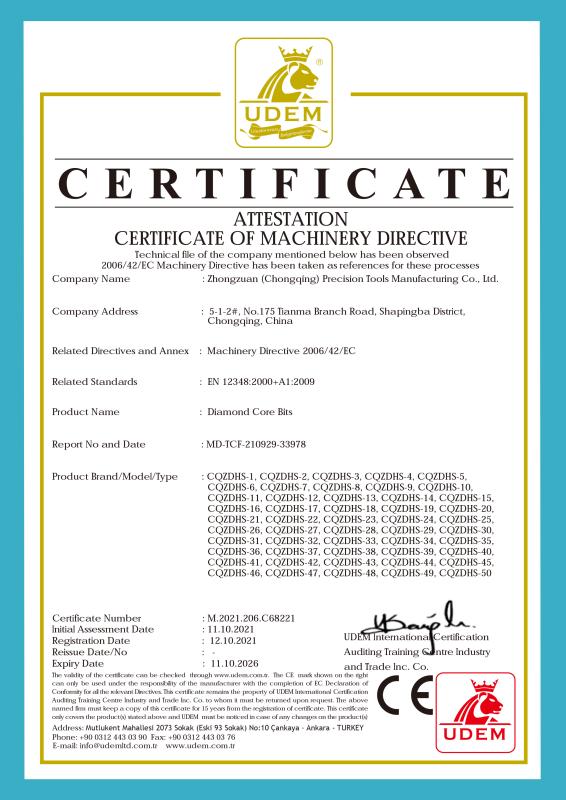 CE - Zhongzuan (Chongqing ) Precision Tools Manufacturing Co., Ltd.