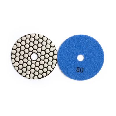 China 4Inch Granite Polishing Pads For Angle Grinder Blue 50 Grit Diamond Pad for sale