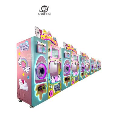 China Professional Sweet Electric Sugar Cotton Candy Floss Vending Machine Full Automatic Cotton Candy Machine Factory for sale