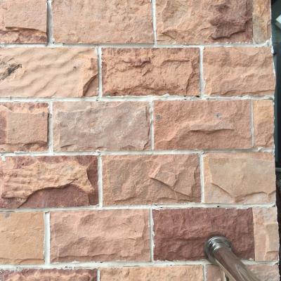 China dark brown and light brown Natural stone mushroomed stone for exterial wall cladding decoration 20x10cm for sale