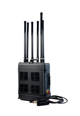 China Up to 1500M Jamming Range High Power Draw Bar Box 6 Channels Mobile Signal Jammer 300W exspcially for drone for sale