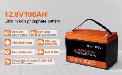 China Batería de almacenamiento de energía solar de 1,2 kg UN38.3 100AH ​​12V LiFePO4 batería de ciclo profundo en venta