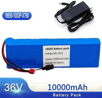 China 10Ah 36V Electric Bike Lithium Battery 10S3P Waterproof Lithium Ion Battery Pack for sale
