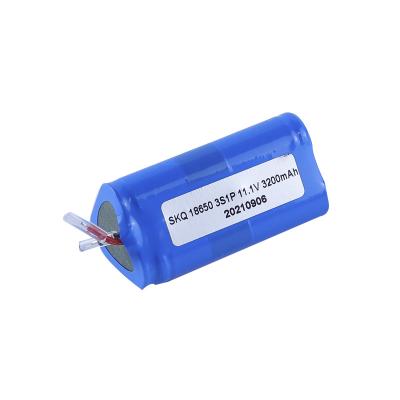 China 1.6A 3C Lithium Battery 3200mAH 11.1V Rechargeable 18650 Battery Pack MSDS for sale