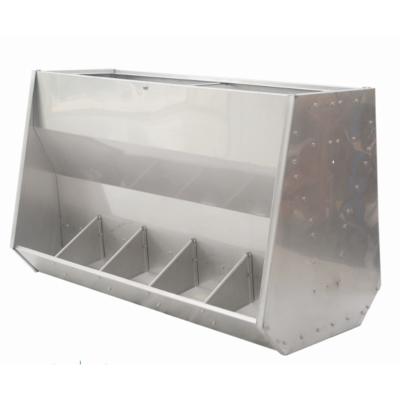China Double Sides Stainless Steel Feed Trough 8 6 Holes Weaner Pig Feeding for sale