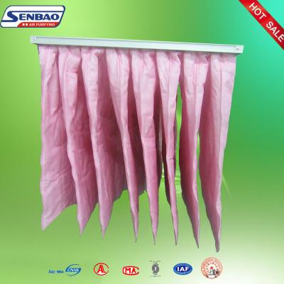 Chine Poches roses de la couleur 8 de filtres à air de fibre synthétique de système de filtration de F7 Eu7 à vendre